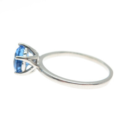 DAZZLERS 925 Sterling Silver Round-Cut Nano Tanzanite Ring Size 7