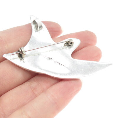925 Sterling Silver 2-Tone Vintage Mexico Swallow Bird Pin Brooch / Pendant