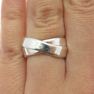 HAGIT GORALI Sterling Silver Vintage Together Forever Interlocked Ring Size 6.25
