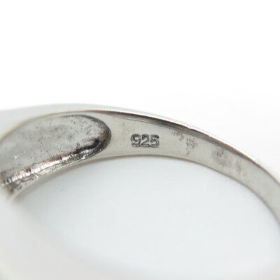925 Sterling Silver Round & Emerald-Cut C Z Ring Size 7.25