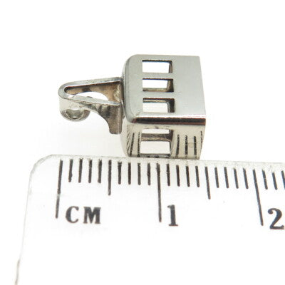 800 Silver Antique Art Deco Cable Car Minimalist Charm Pendant