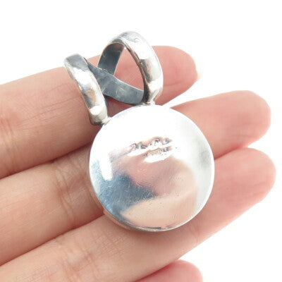 925 Sterling Silver Vintage Mexico Real Black Onyx Modernist Pendant