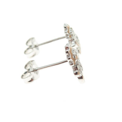 925 Sterling Silver Enamel Round-Cut C Z Seahorse Stud Earrings