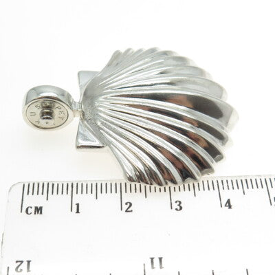 J. ESPOSITO 925 Sterling Silver Vintage Shell Snap Pendant