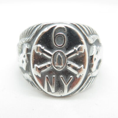 925 Sterling Silver Antique WWII US Army Recruiting Command Ring Size 7.25