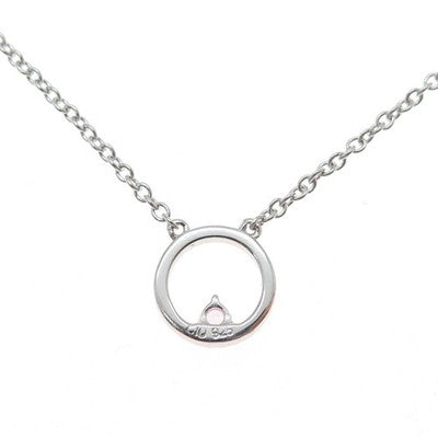 CLYDE DUNEIER CID 925 Sterling Real Diamond Sapphire Circle of Life Necklace 18"