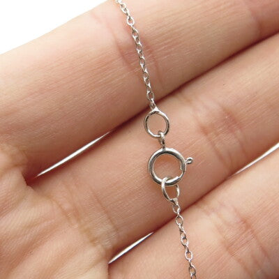 925 Sterling Silver Real Amethyst Gemstone Pendant Rolo Chain Necklace 18"