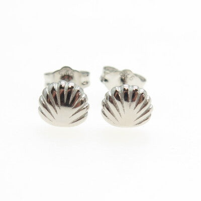 925 Sterling Silver Seashell Stud Earrings