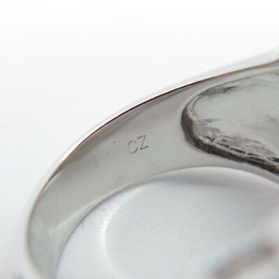 J. ESPOSITO 925 Sterling Silver C Z Hammered Finish Ring Size 6.25