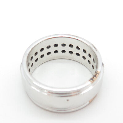 P. NINA 925 Sterling Silver 2-Tone Black C Z Ring Size 10.25