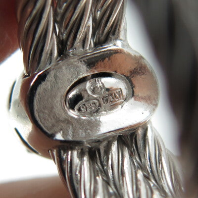 925 Sterling Silver Italy Sleeping Beauty Turquoise Multi-Row Ring Size 6.25