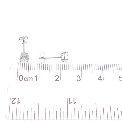 925 Sterling Silver Round-Cut C Z Stud Earrings