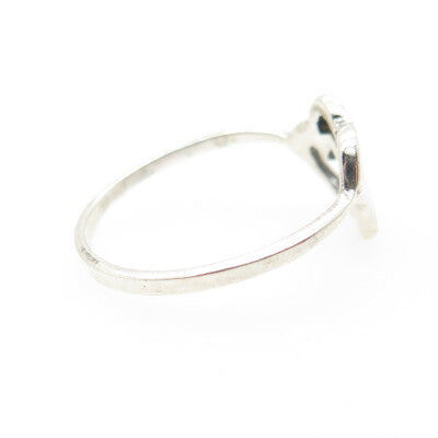 925 Sterling Silver Vintage Couple of Hearts Ring Size 7.25