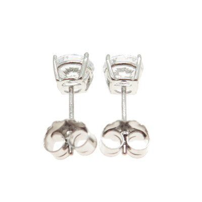 DBJ DEE BERKLEY 925 Sterling Silver Round-Cut Shaped C Z Stud Earrings