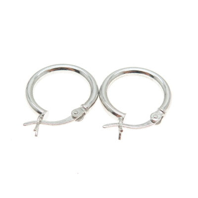 925 Sterling Silver Classic Hinged Hoop Earrings