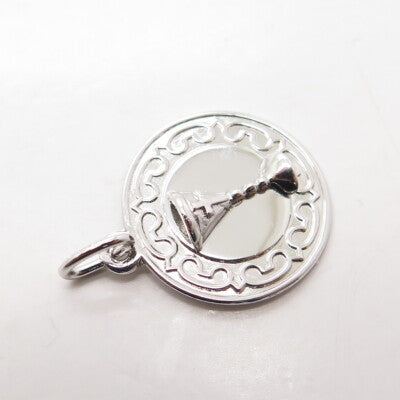 REMBRANDT RQC 925 Sterling Silver Vintage Wine Goblet Religious Charm Pendant