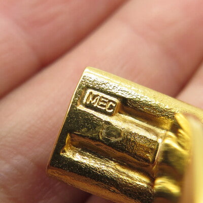 J. MEC 925S Sterling Silver Gold Plated Vintage Scandinavian Modernist Cufflinks