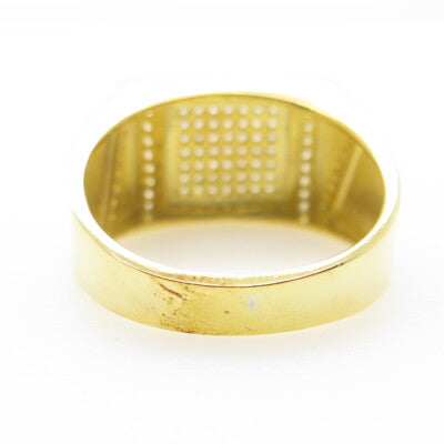 925 Sterling Silver Gold Plated Pave C Z Ring Size 11.25