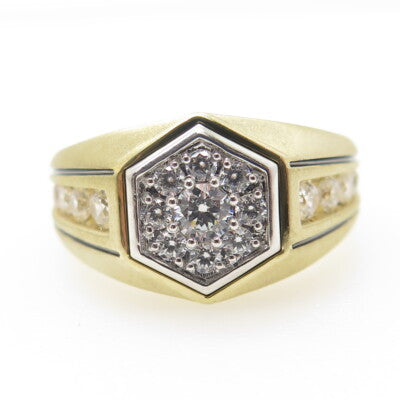 925 Sterling Silver Gold Plated Round-Cut Shaped C Z Ring Size 10.5