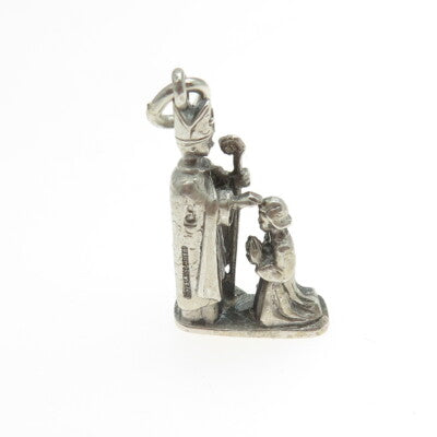 CREED 925 Sterling Silver Antique Catholic Confirmation Religious Charm Pendant