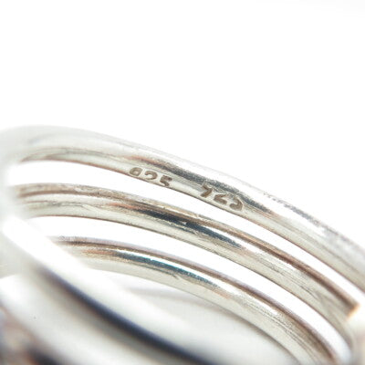 925 Sterling Silver Vintage Heart Spiral Ring Size 8.25