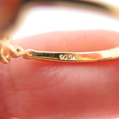 925 Sterling Silver Gold Plated Round-Cut C Z Laurel Leaf Ring Size 8.75