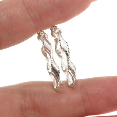 925 Sterling Silver Twisted Hoop Earrings