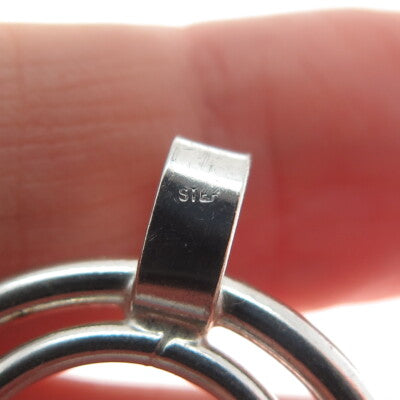 925 Sterling Silver Vintage Double Circle of Life Pendant