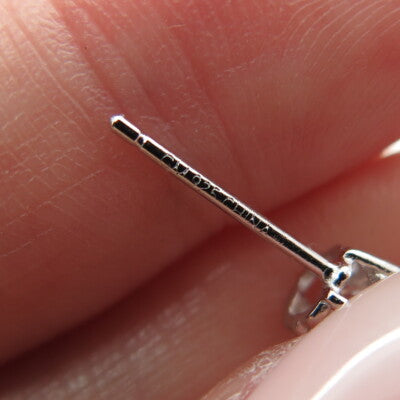 925 Sterling Silver Flower-Cut Star Shaped White C Z Stud Earrings