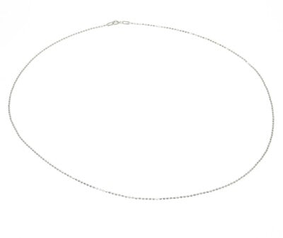 925 Sterling Silver Italy Screw Beads Chain Necklace 20"