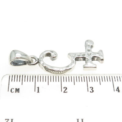 925 Sterling Silver Vintage Letter "Q" Initial Modernist Pendant