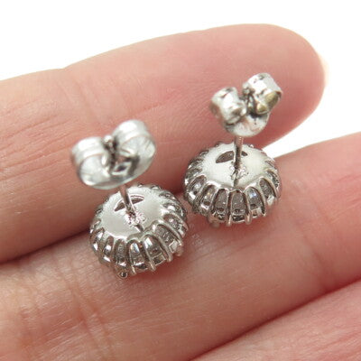 925 Sterling Silver Round-Cut C Z Sparkle Stud Earrings
