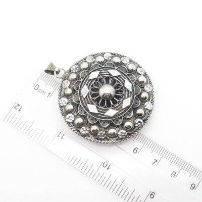 925 Sterling Silver Vintage Filigree Ethnic Pendant