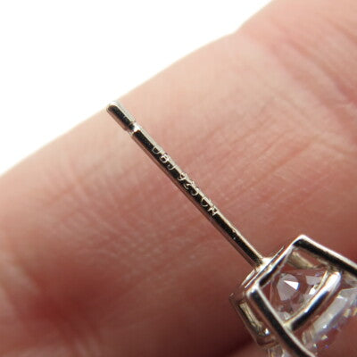 DEE BERKLEY JEWELRY 925 Sterling Silver Round-Cut Shaped C Z Stud Earrings