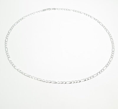 925 Sterling Silver Italy Figaro Chain Necklace 24"