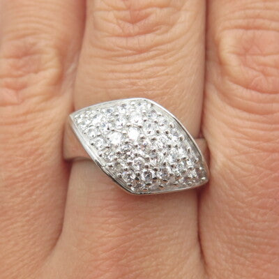 925 Sterling Silver Pave C Z Ring Size 8.25