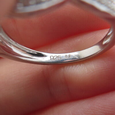 925 Sterling Silver Round-Cut C Z Infinity Twisted Promise Ring Size 7