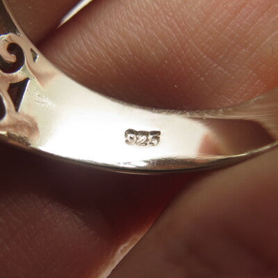 925 Sterling Silver Pave C Z Ornate Ring Size 11.5