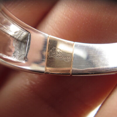 P. NINA 925 Sterling Silver 2-Tone White & Black C Z Ring Size 10