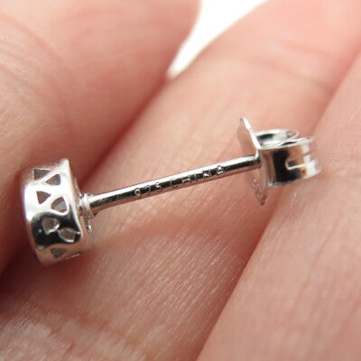 925 Sterling Silver Heart-Cut C Z Stud Earrings