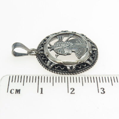 925 Sterling Silver Vintage Indian Tribal Theme Pendant