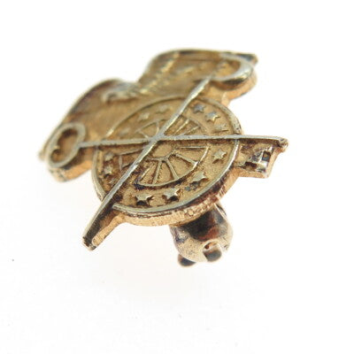 925 Sterling Silver Gold Plated Antique WWII US Army Quartermaster Officer Pin
