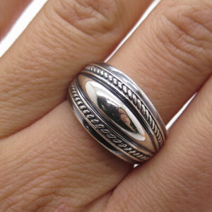 925 Sterling Silver Vintage Twisted Rope Dome Ring Size 7.5