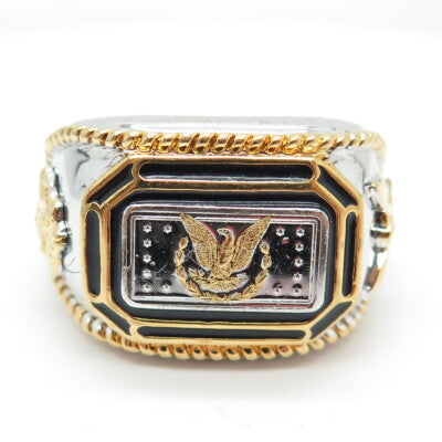 900 Morgan Silver Inglot 2-Tone King of US Silver Eagle Ring Size 14.5