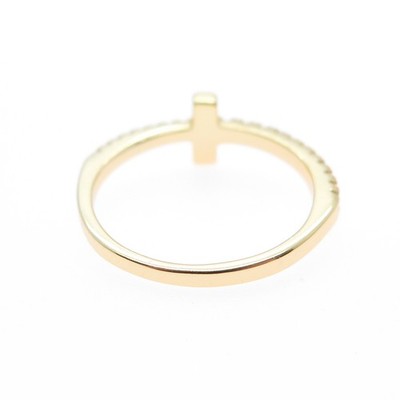 925 Sterling Silver Gold Plated Round-Cut C Z Cross Ring Size 5.75