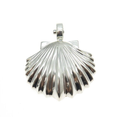 J. ESPOSITO 925 Sterling Silver Vintage Shell Snap Pendant
