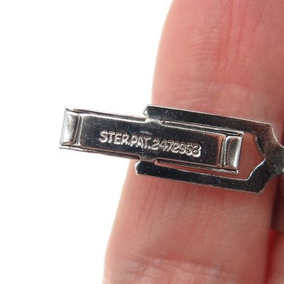 925 Sterling Silver Vintage Modernist Teardrop Cufflinks Pat. 2472958