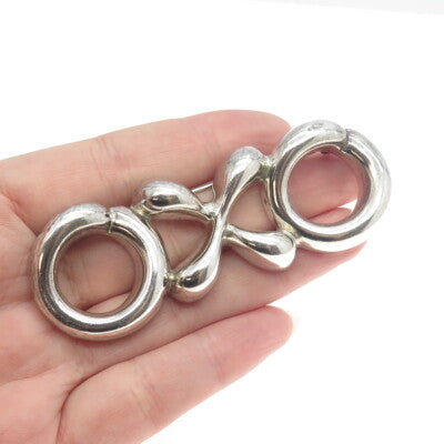 BAYANIHAN 925 Sterling Silver Vintage "XO" Hugs & Kisses Pin Brooch