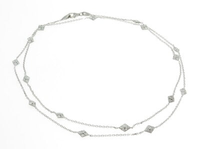 925 Sterling Silver Rhombus By The Yard Long Chain Necklace 36"