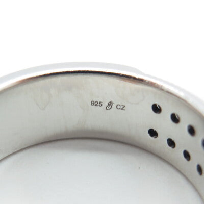 P. NINA 925 Sterling Silver 2-Tone Black C Z Ring Size 10.25